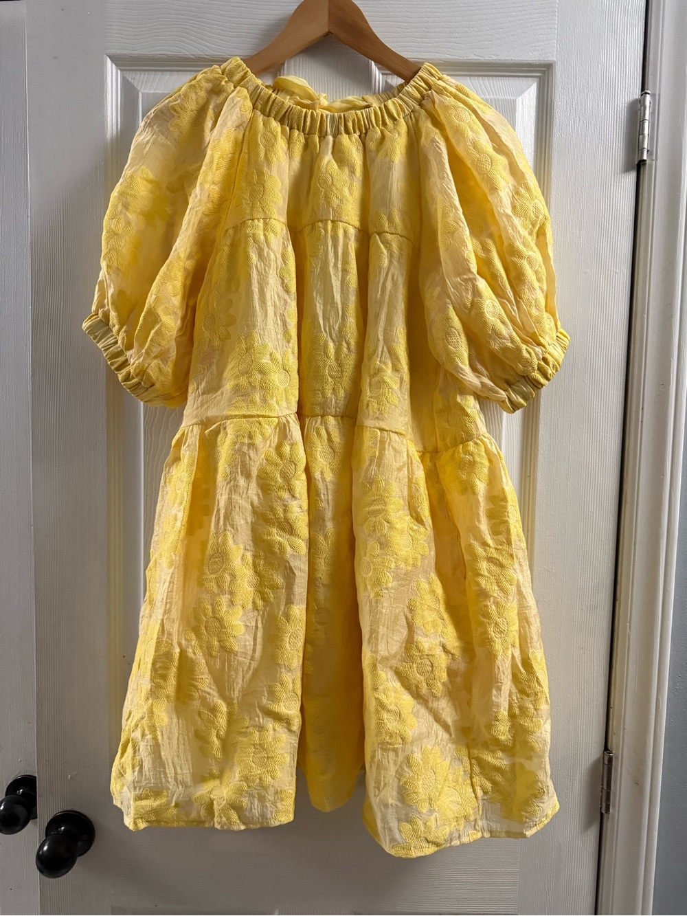 🆕 &MERCI WILLOW YELLOW JACQUARD FLORAL MIDI DRESS - Picture 3 of 10